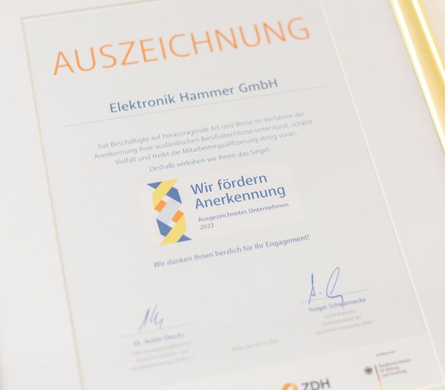 Elektronik Hammer GmbH, Auszeichnung